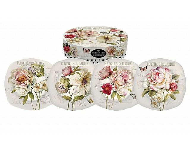 Набор из 4-х десертных тарелок Вальс цветов R2S