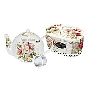 Чайник стеклянный с фарфоровым ситечком Вальс цветов 1 л