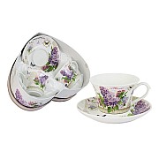 Набор: 2 чашки + 2 блюдца Ветка сирени Colombo 0,15 л