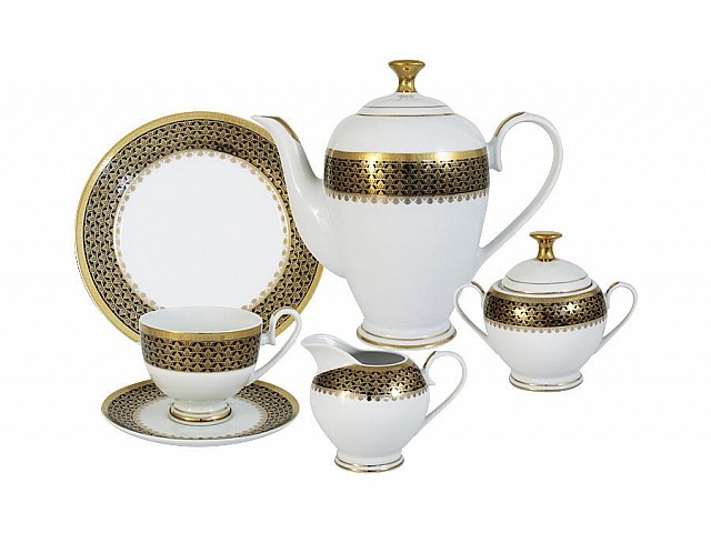 Чайный сервиз Чёрное золото Midori 23 предмета на 6 персон