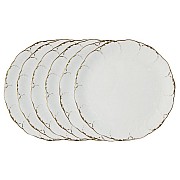 Набор из 6 обеденных тарелок Narumi Белый с золотом