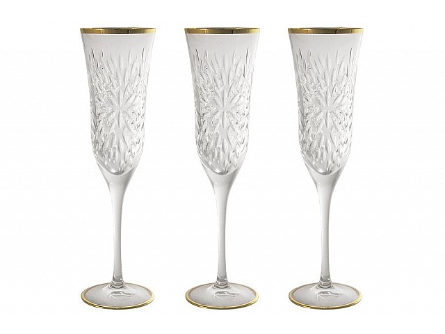 Набор 6 хрустальных бокалов для шампанского Same Умбрия золото