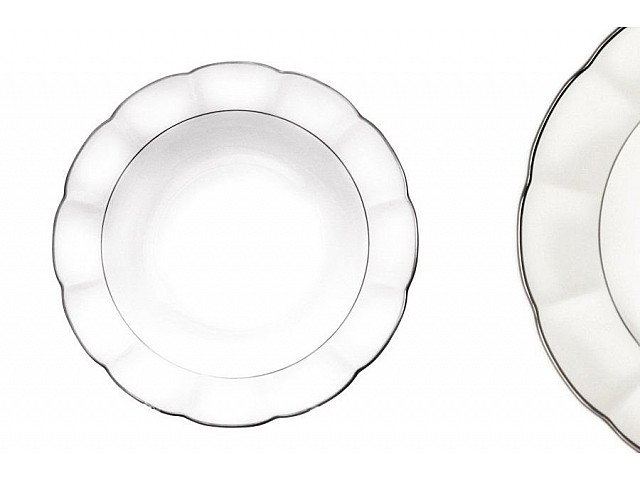 Набор из 6 суповых тарелок Серебряный лотос Narumi