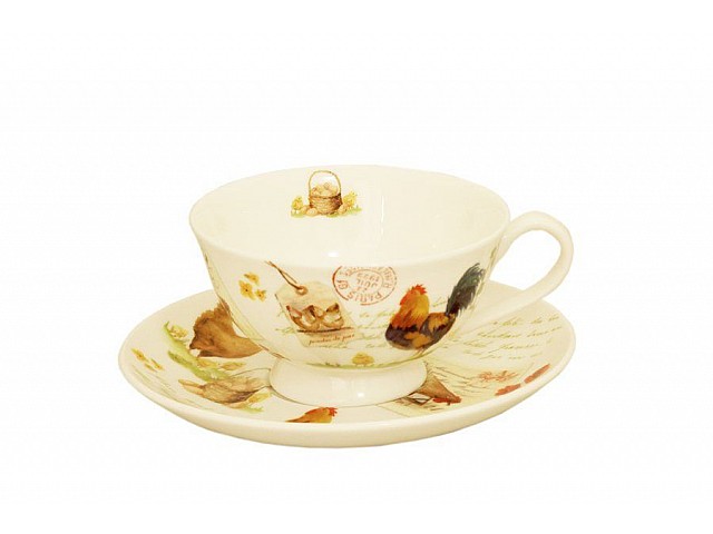 Чашка с блюдцем 0,2л Птичий двор R2S