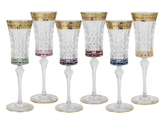 Набор 6 бокалов для шампанского Same Цветная Флоренция