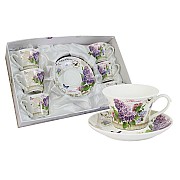 Набор: 6 чашек + 6 блюдец Ветка сирени Colombo