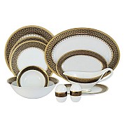 Обеденный сервиз Чёрное золото Midori 27 предметов на 6 персон