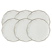 Набор из 6 закусочных тарелок Narumi Белый с золотом