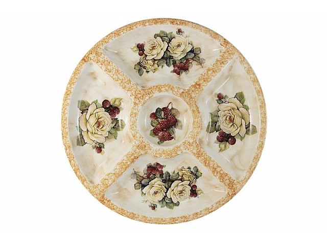 Круглая менажница LCS Роза и малина