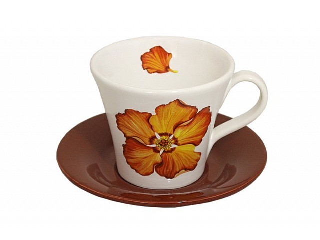 Чашка с блюдцем Nuova Cer Гибискус