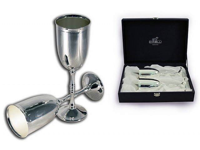 Набор из 2-х бокалов для шампанского Gamma silver в подарочной коробке