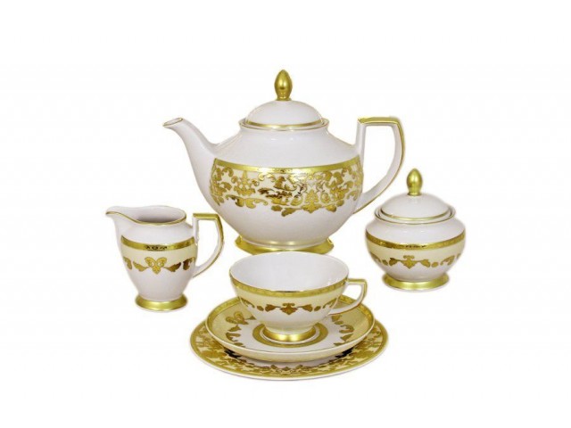 Чайный сервиз Falkenporzellan Версаль (кремовый с золотом) 21 предмет на 6 персон