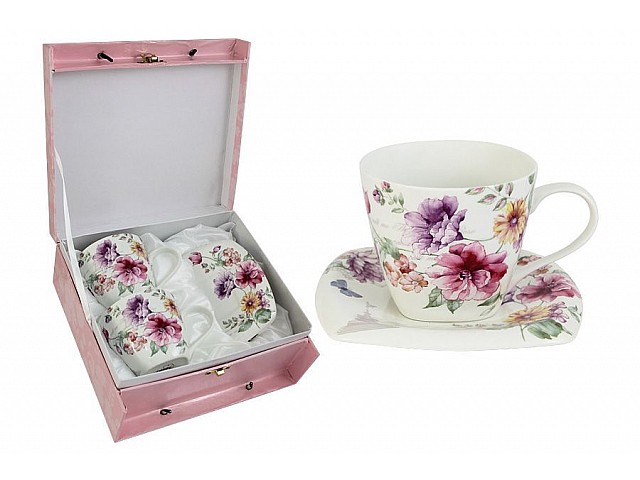 Набор: 2 чашки + 2 блюдца Цветочный фестиваль Colombo Набор: 2 чашки + 2 блюдца Цветочный фестиваль Colombo