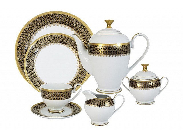 Чайный сервиз Чёрное золото Midori 42 предмета на 12 персон