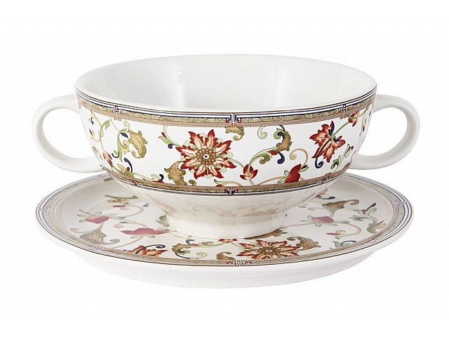 Суповая чашка на блюдце Кардинал Imari Мелкие цветы 0,5 л