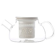 Чайник стекл с ситечком и крышкой из фарфора Лилия Maxwell & Williams (белый)