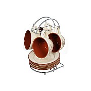Чайный набор на подставке Кухня в стиле Кантри Terracotta 0,2 л