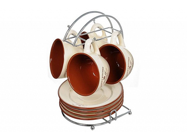 Чайный набор на подставке Кухня в стиле Кантри Terracotta 0,2 л