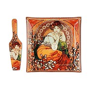 Набор для торта: блюдо с лопаткой Carmani Топаз (Альфонс Муха)