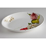 Блюдо овальное Яблоки и камелии Ceramiche Viva