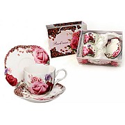 Набор: 2 чашки + 2 блюдца Розы и кофе Colombo