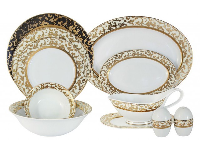 Обеденный сервиз Толедо Midori (кремовый) 50 предметов на 12 персон
