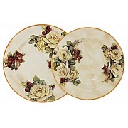 Набор тарелок: суповая + обеденная LCS Роза и малина