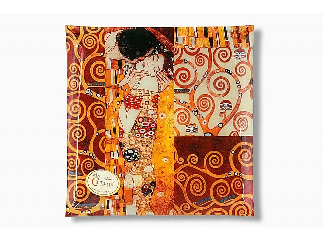 Тарелка квадратная Carmani Поцелуй (Густав Климт) 25 см
