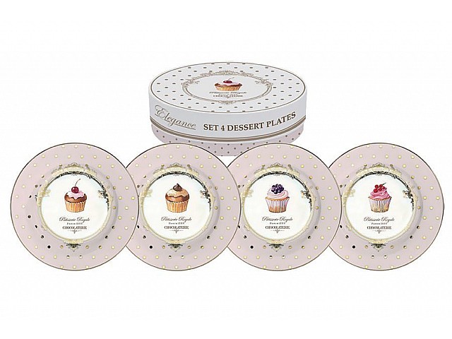 Набор из 4-х десертных тарелок Шоколадница R2S
