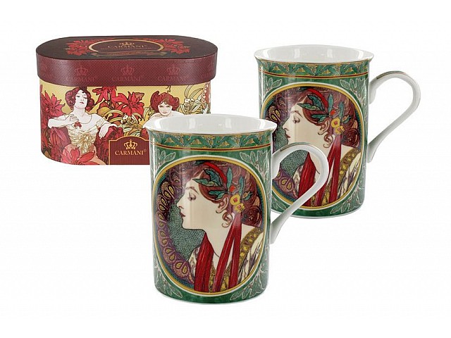 Набор из 2 кружек Carmani Лавровый венок (Альфонс Муха) 0,25 л