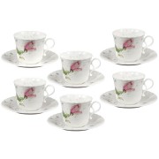 Набор: 6 чашек + 6 блюдец Апрельская роза Narumi 0,2 л