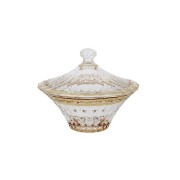 Конфетница с крышкой Same Цветная Флоренция янтарная