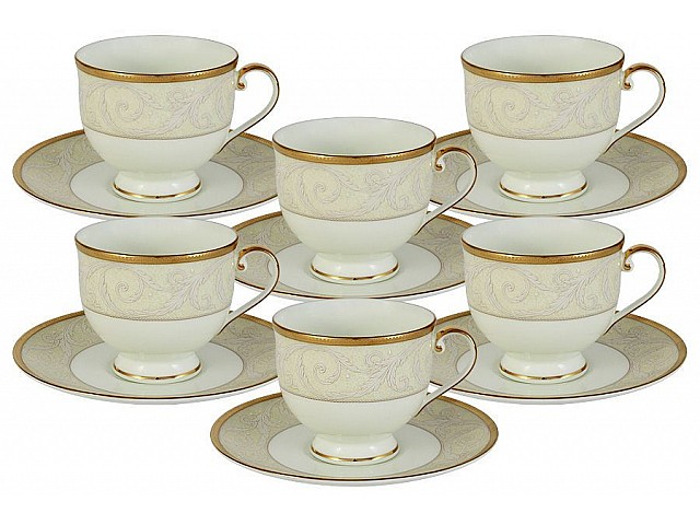 Набор: 6 чашек + 6 блюдец Ноктюрн Голд Narumi