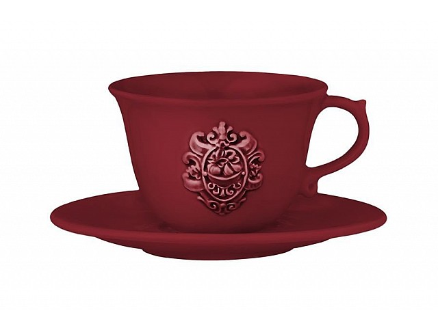Чашка с блюдцем Nuova Cer Аральдо (бордовый)