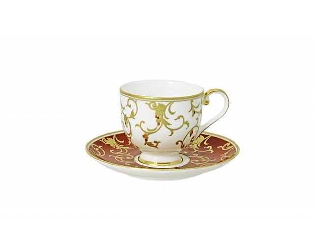 Набор: 6 чашек(бел) + 6 блюдец(красн) для кофе Анатолия Narumi