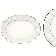 Овальное блюдо Серебряный лотос Narumi 41 см