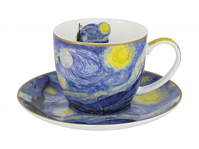 Чашка с блюдцем Звёздная ночь (Ван Гог) Carmani 0,25 л
