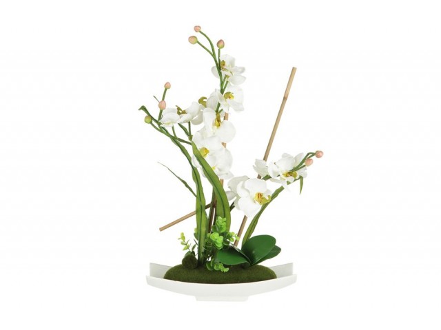 Декоративные цветы Dream Garden Орхидея белая на подставке
