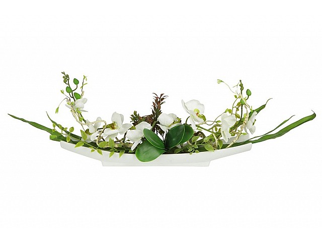 Декоративные цветы Белая орхидея Dream Garden на подставке