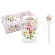 Набор 2 кружки с ложками Цветочная романтика Easy Life 0,3 л