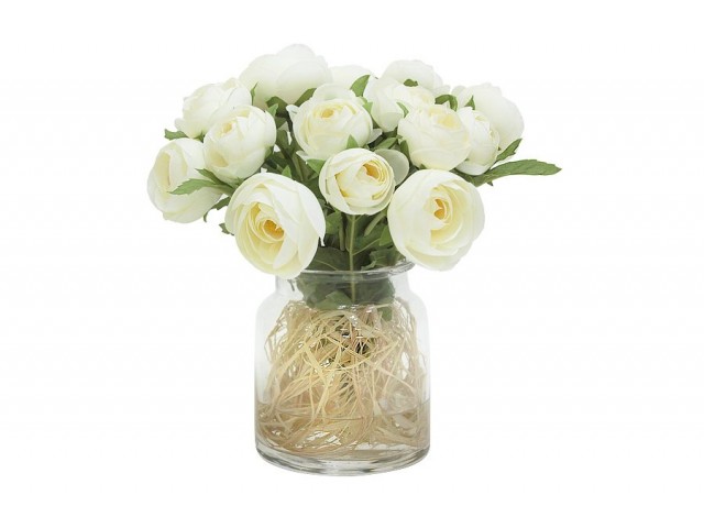Декоративные цветы Dream Garden Купальницы белые в вазе