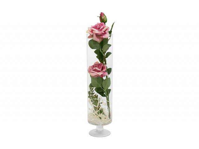 Декоративные цветы Dream Garden Роза бордово-жёлтая в вазе