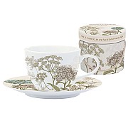 Набор: 2 чашки + 2 блюдца для кофе Ботаника (бежевая) Easy Life