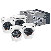 Набор 4 чашки для кофе Кухня в стиле Ретро Easy Life 0,1 л