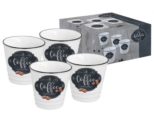 Набор 4 чашки для кофе Кухня в стиле Ретро Easy Life 0,1 л