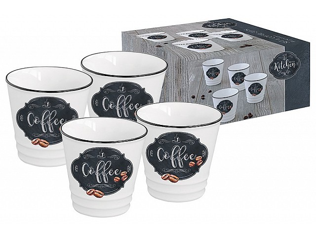 Набор 4 чашки для кофе Кухня в стиле Ретро Easy Life 0,1 л