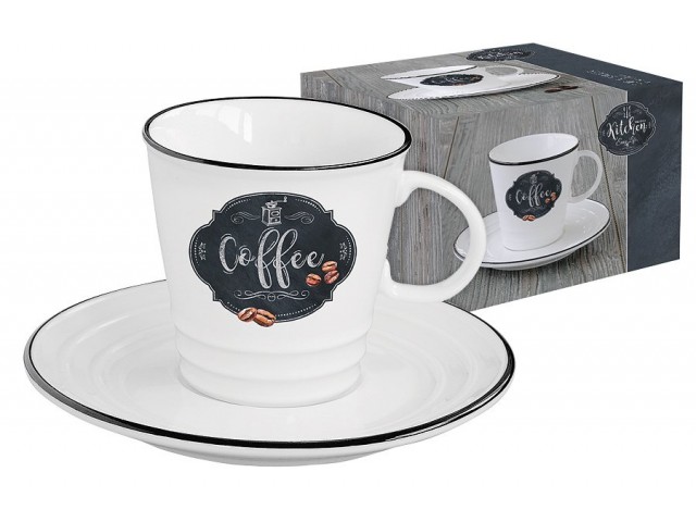 Чашка с блюдцем Кухня в стиле Ретро Easy Life (R2S) (кофе) 0,3 л