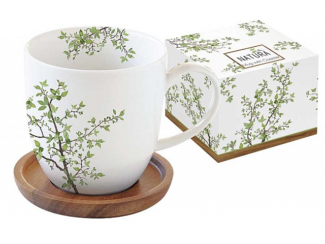 Кружка с крышкой/подставкой из акации Натура Easy Life (R2S)