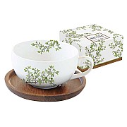 Чашка с крышкой/подставкой из акации Натура Easy Life