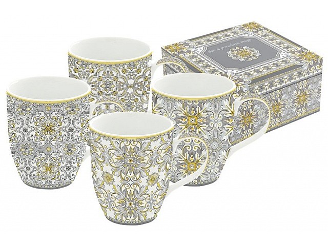 Набор из 4-х кружек Майолика (серая) Easy Life (R2S)